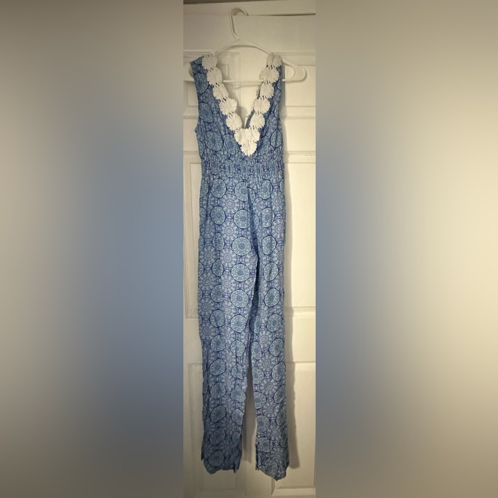 Blue Patterned Italian Jumpsuit